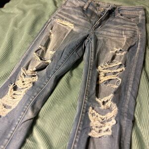 Distressed AE Blue Jeans